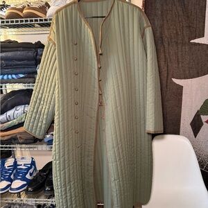 Olive Green Quilted Unisex Coat